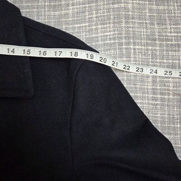 Egara Peacoat Wool Blend Men's L Quilt Lined Very Dark Navy/Black - Picture 8 of 13